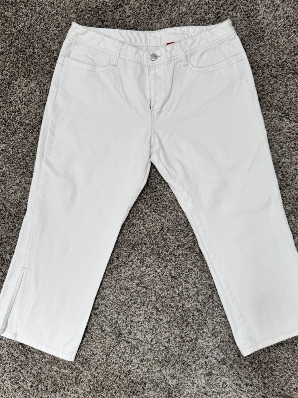 Bongo White Denim Capri Jeans Women’s Size 11 100% Cotton Cropped Pants